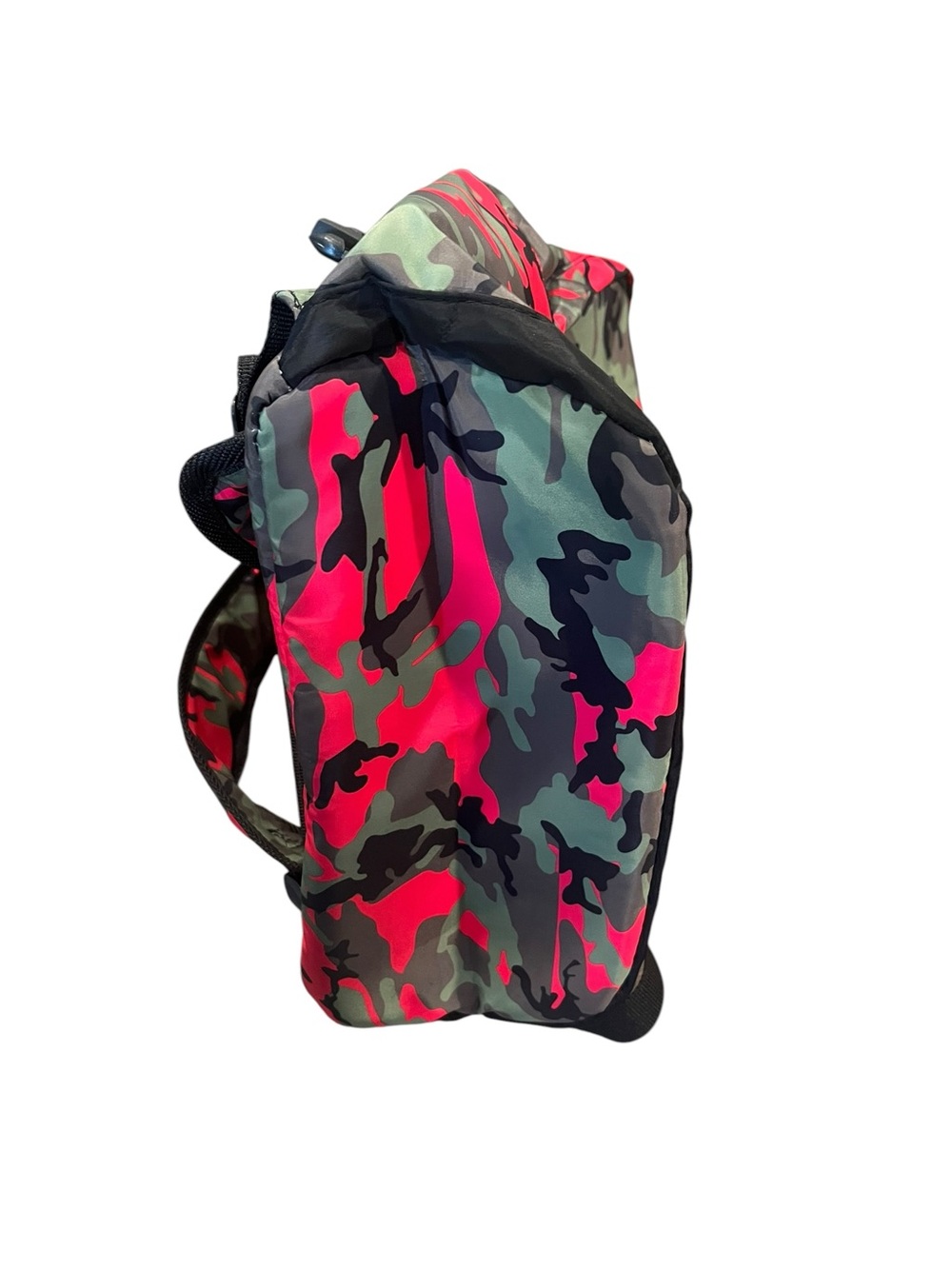 Badgley Mischka Nylon Pink Camo Backpack Lightweight Book Bag School - Picture 6 of 12
